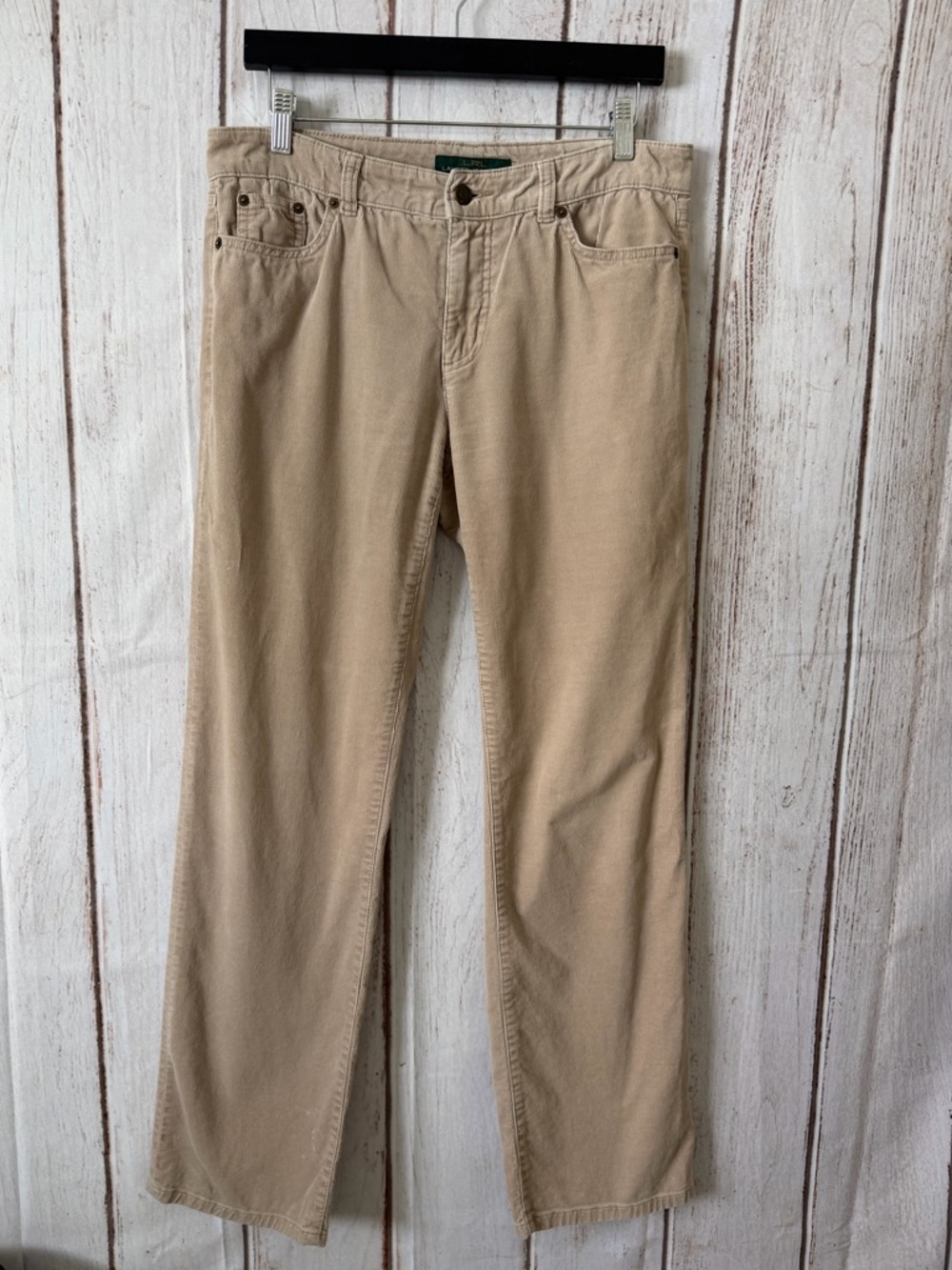 Lauren Ralph Lauren Tan Corduroy Straight Leg Pants Size 4